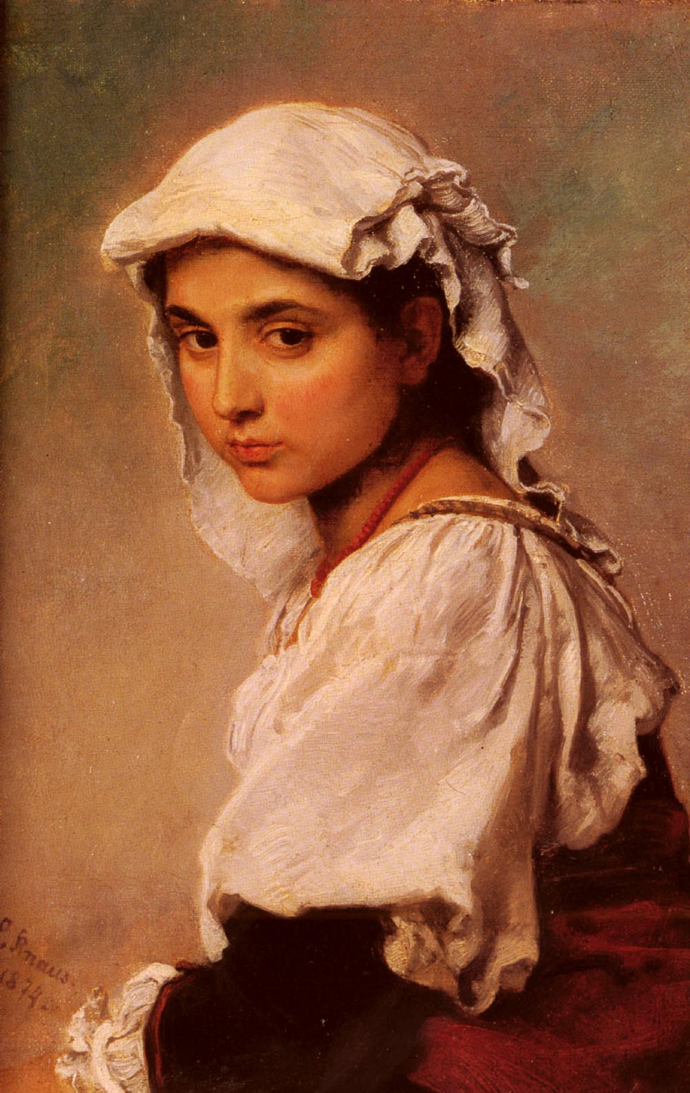 Retrato De Tyrolean Chica Knaus — Ludwig Knaus