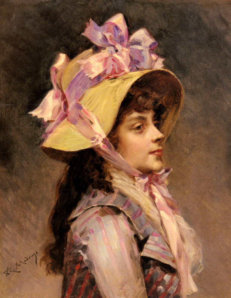 Retrato De Dama En Pink Ribbons Madrazo — Madrazo