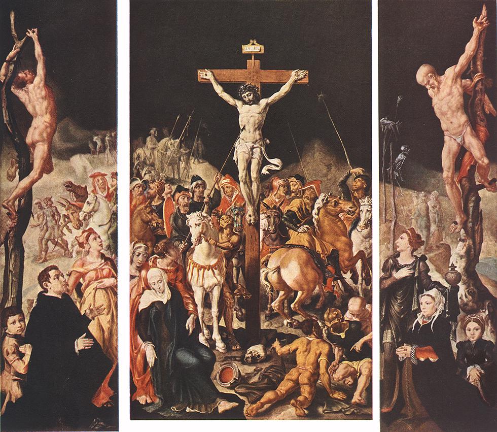 Crucifixion Triptych Heemskerck — Maerten Van Heemskerck