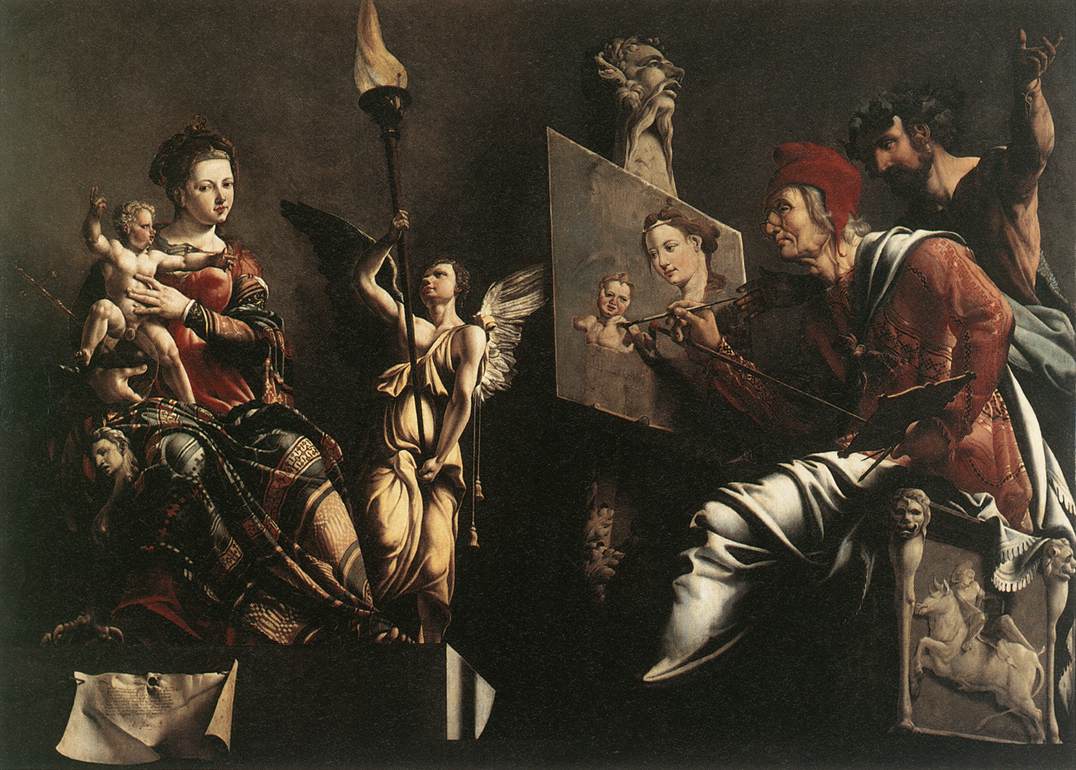 San Luke Pintura Virgen Y Nino Heemskerck — Maerten Van Heemskerck