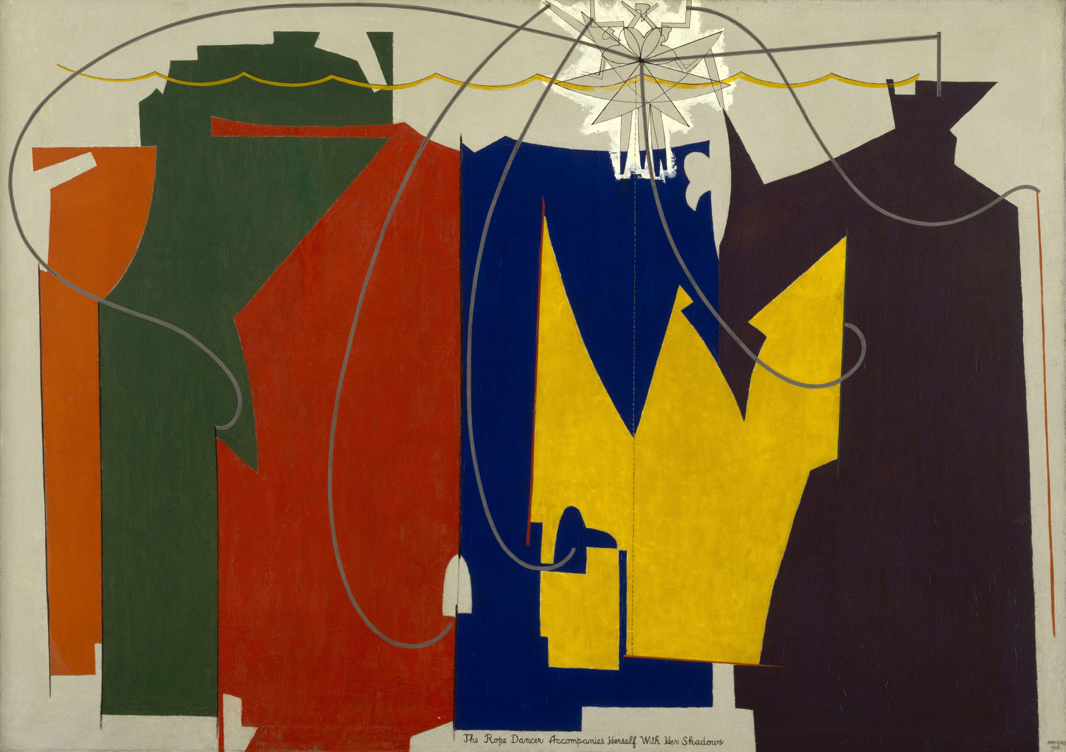 Hombre Ray Rope Bailarina Accompanies Herself Con Her Shadows — Man Ray