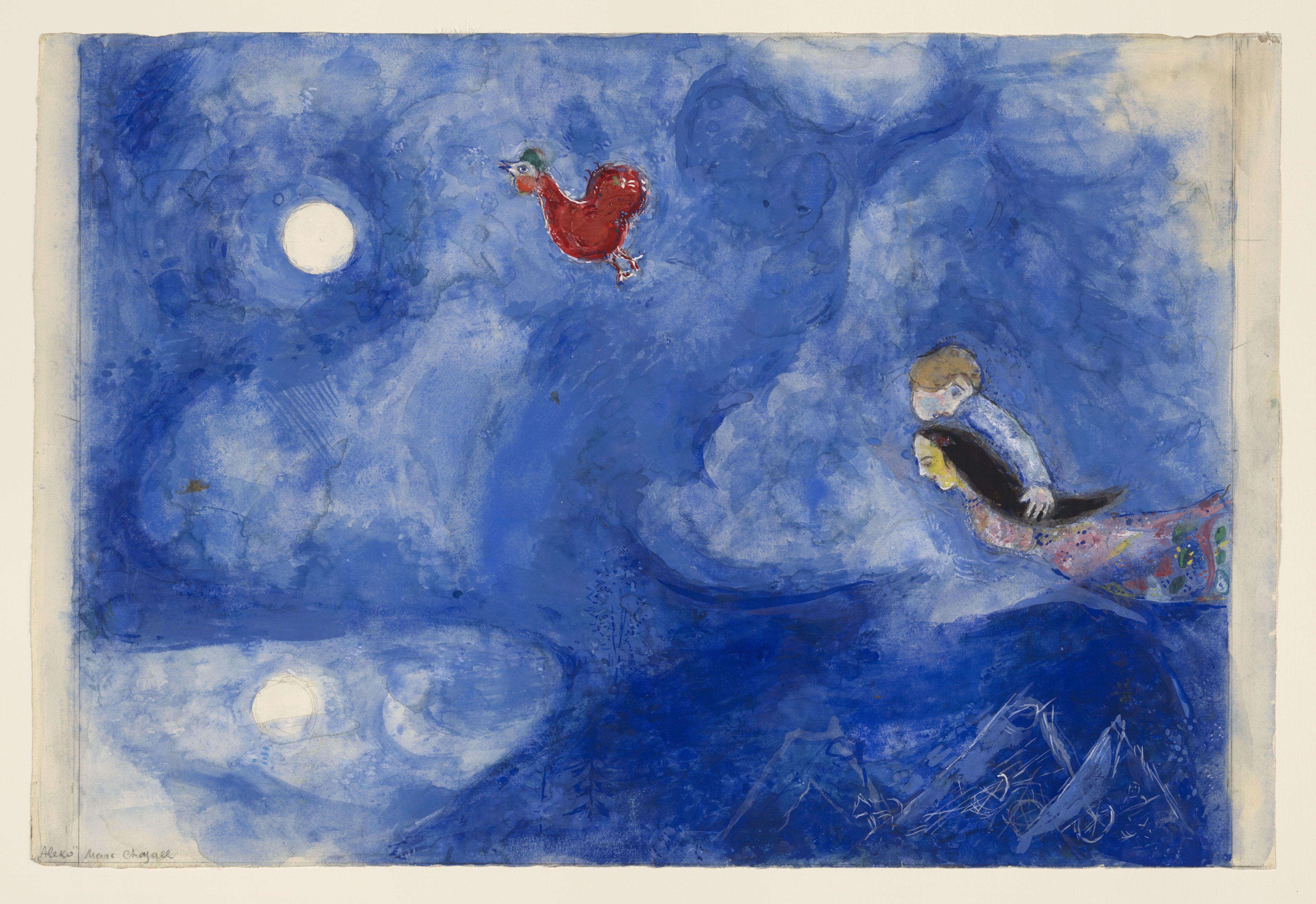 Aleko Y Zemphira De Moonlight Decor Para Aleko Chagall — Marc Chagall — Expresionismo
