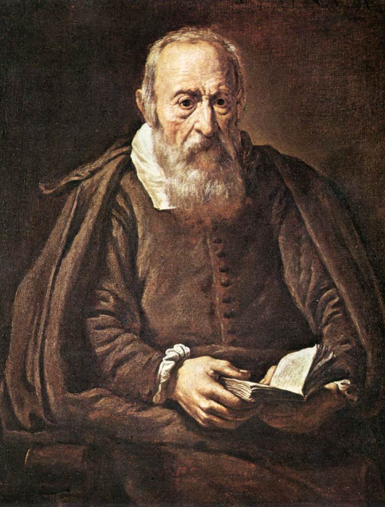 Retrato De Viejo Hombre Con Libro Bassetti — Marcantonio Bassetti