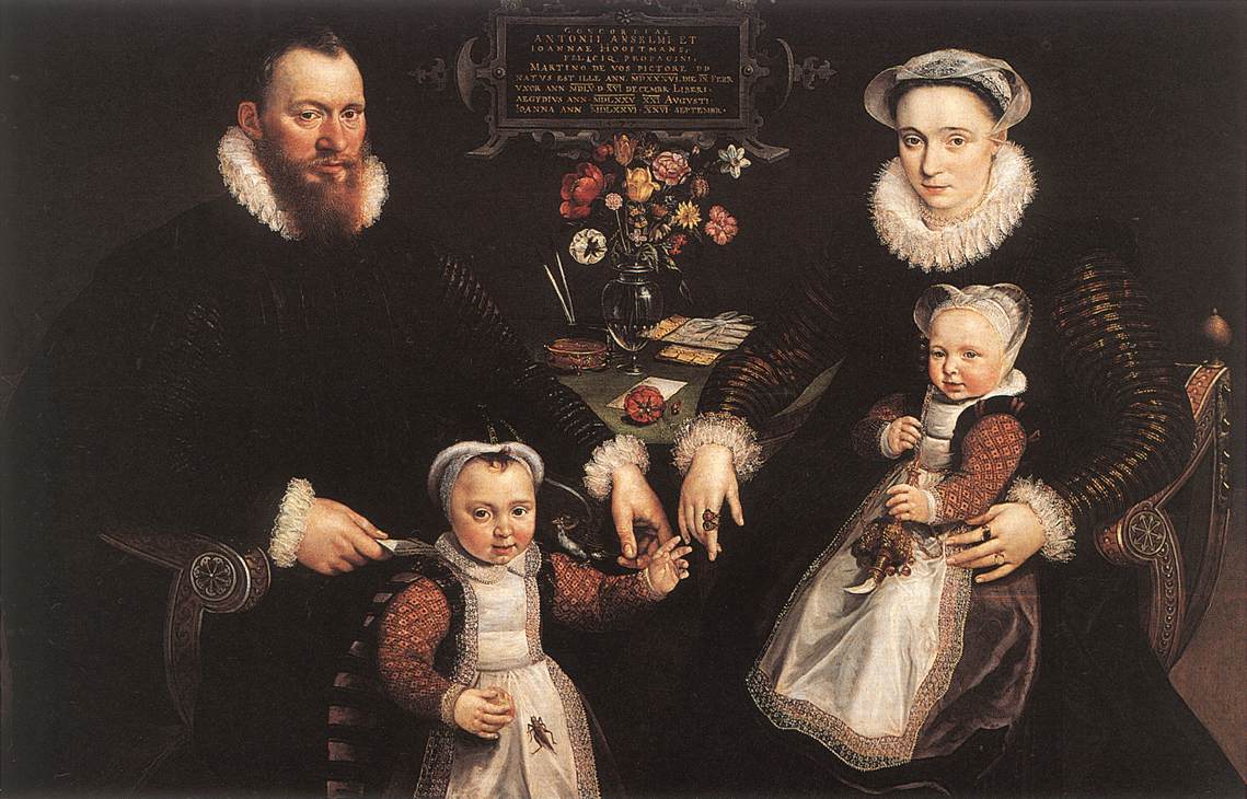 Retrato De Antonius Anselmus His Wife Y Their Ninos Vos — Marten De Vos