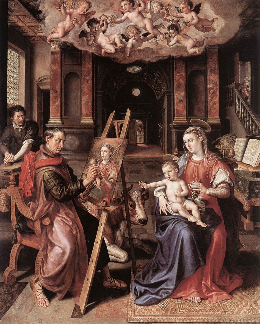 San Luke Pintura Virgen Mary Vos — Marten De Vos