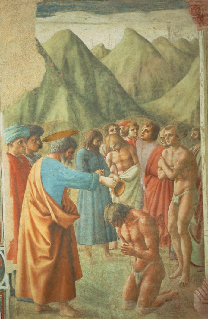 Bautismo De Neophytes Masaccio — Masaccio