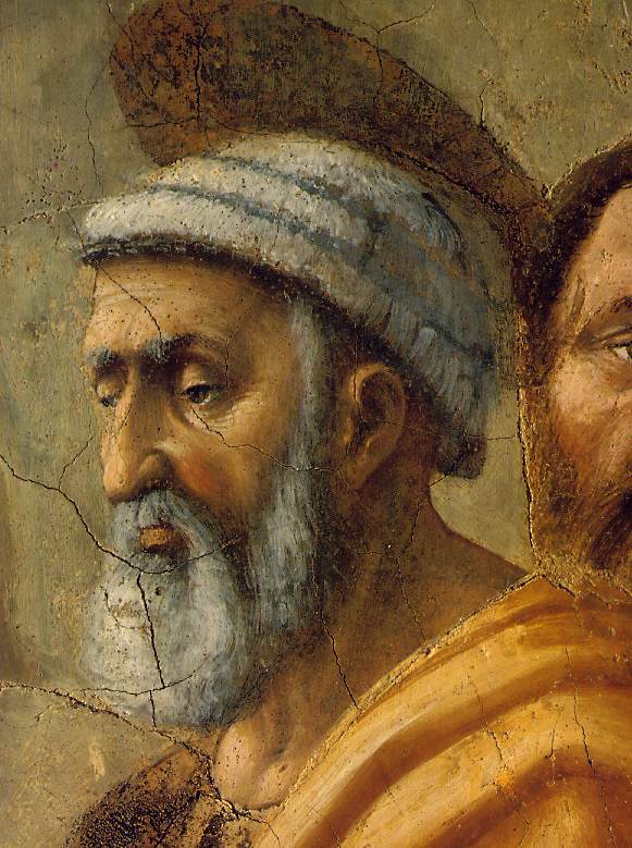 Distribution De Alms Y Muerte De Ananias Detalle Masaccio — Masaccio