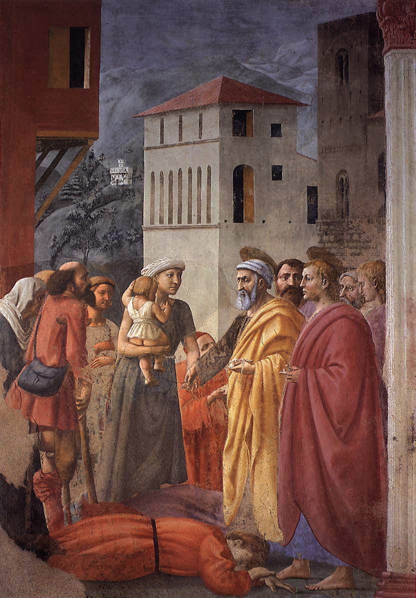 Distribution De Alms Y Muerte De Ananias Masaccio — Masaccio