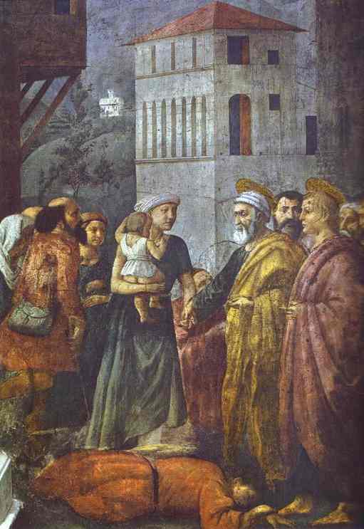 Distribution De Goods De Community Y Muerte De Ananias Masaccio — Masaccio