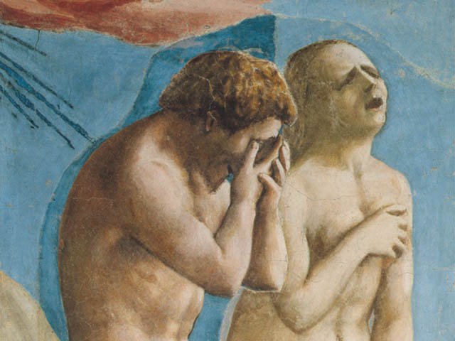 Expulsion De Jardin De Eden Detalle Masaccio — Masaccio