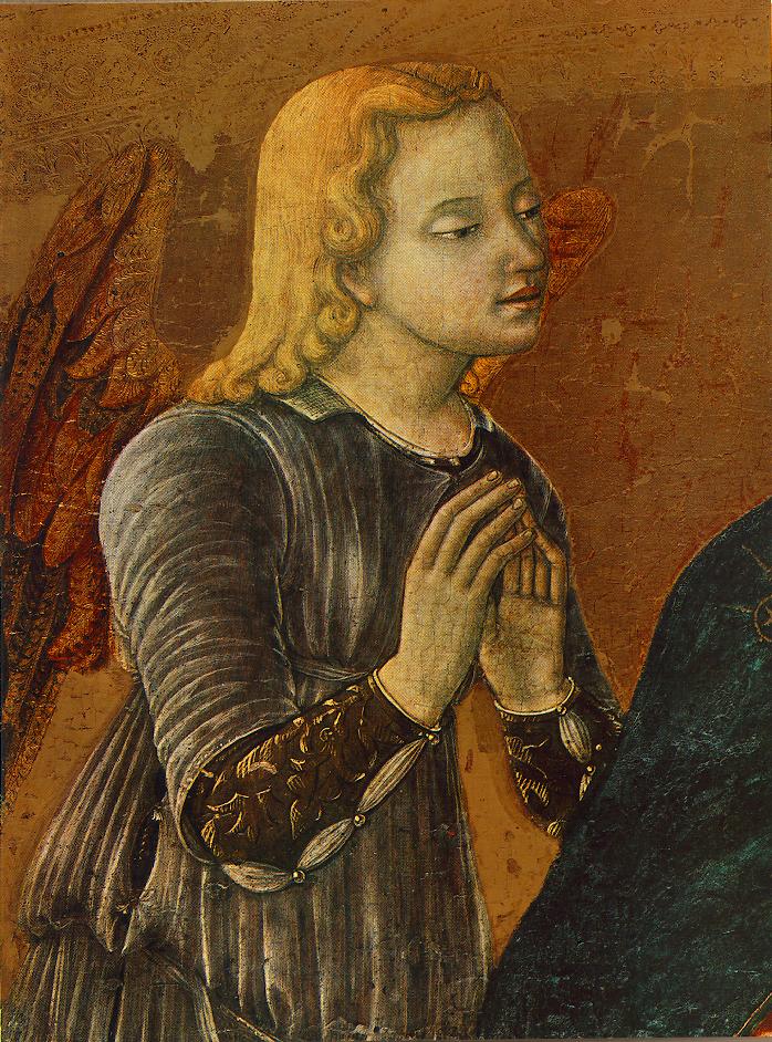 Madonna Con Nino Y Two Angeles Detalle Giovanni — Matteo Di Giovanni