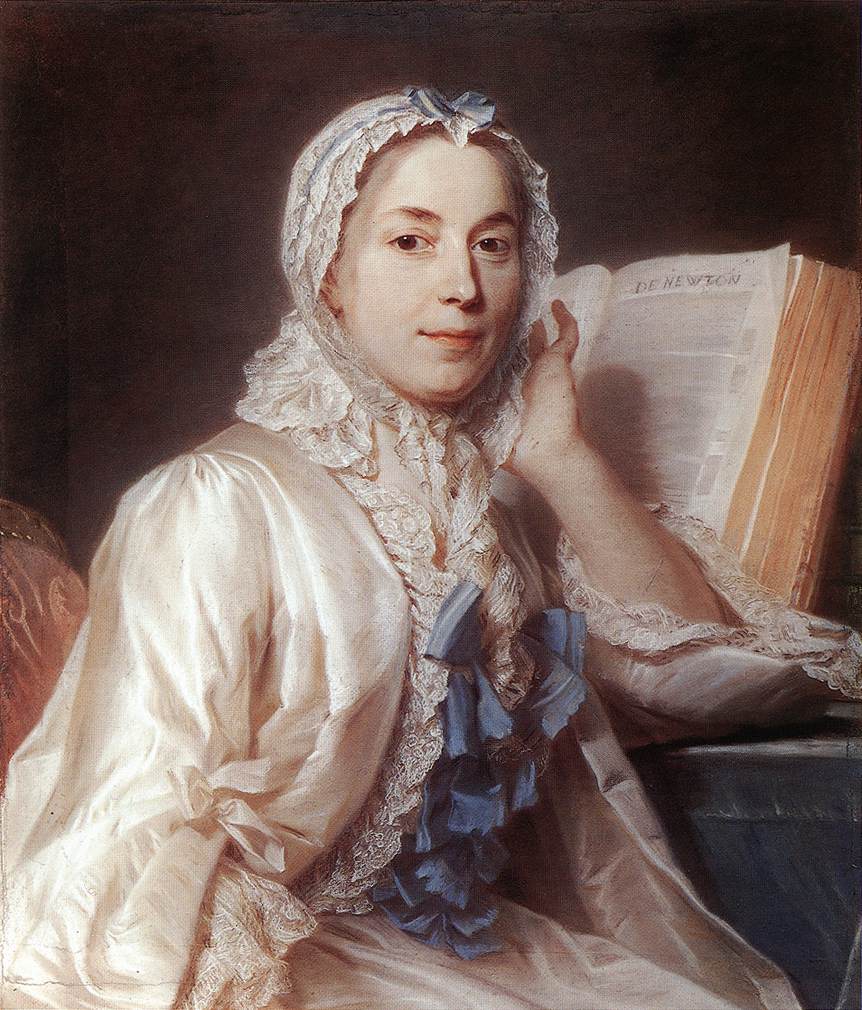 Mlle Ferrand Meditating Sobre Newton Tour — Maurice Quentin De La Tour