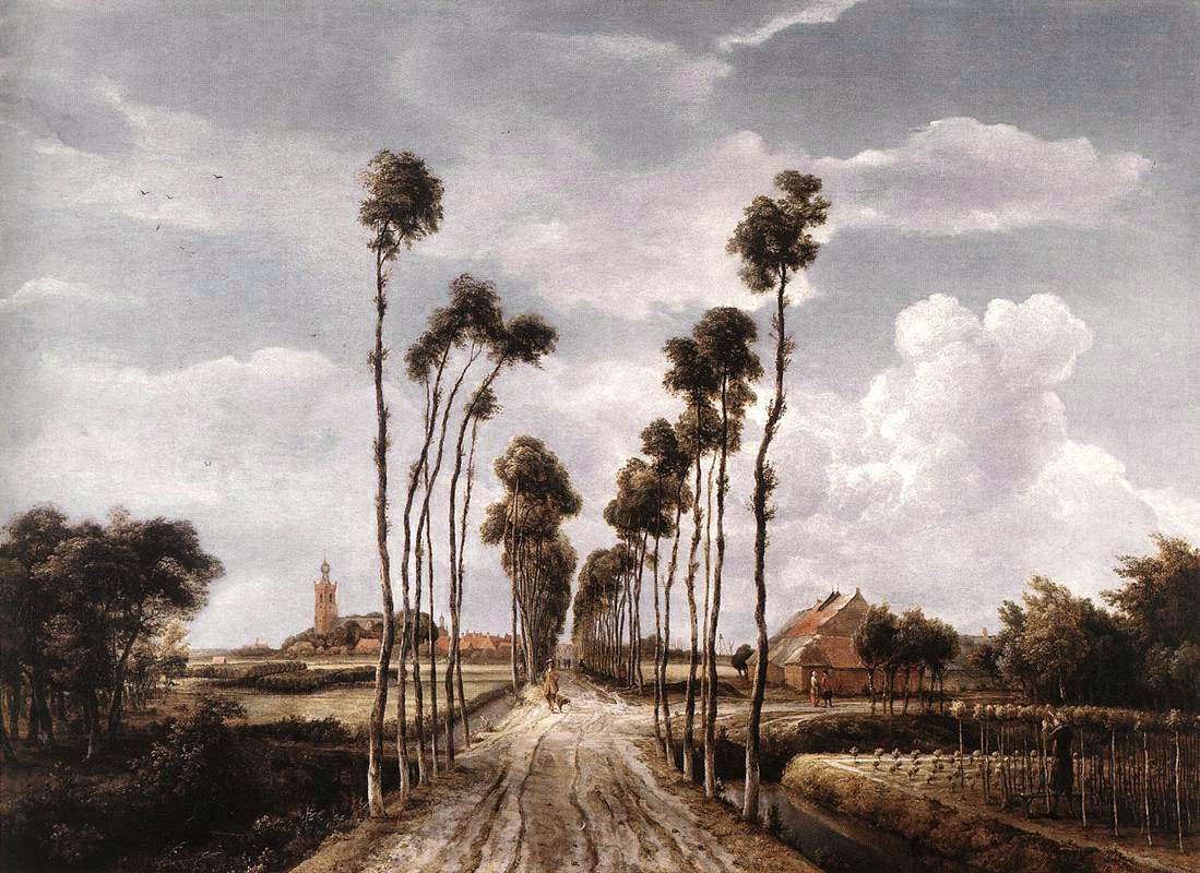 La avenida de los álamos en Middelharnis, Meindert Hobbema