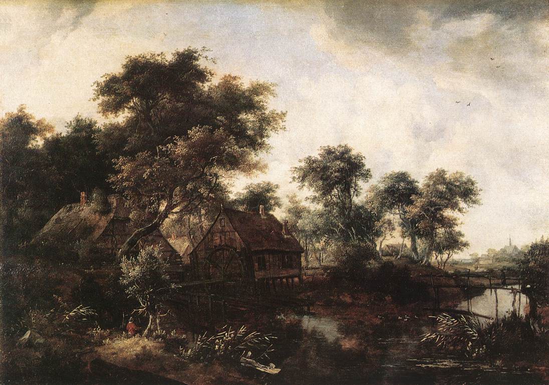 Watermill 1 Hobbema — Meyndert Hobbema