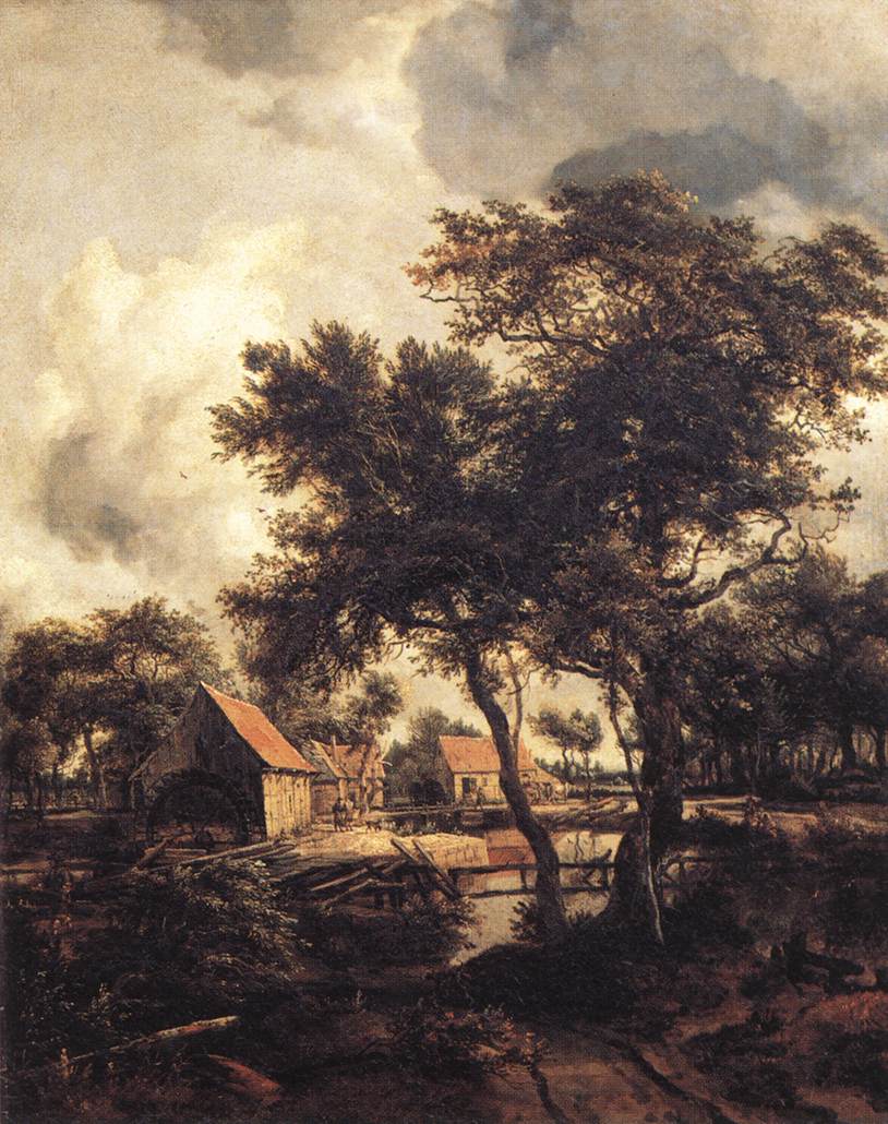Watermill 2 Hobbema — Meyndert Hobbema