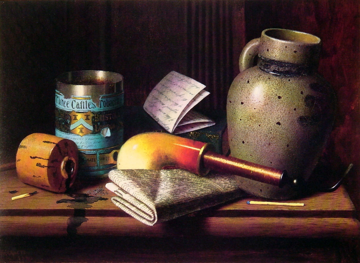 Bodegon Con Three Castles Tobacco Harnett — Michael Harnett