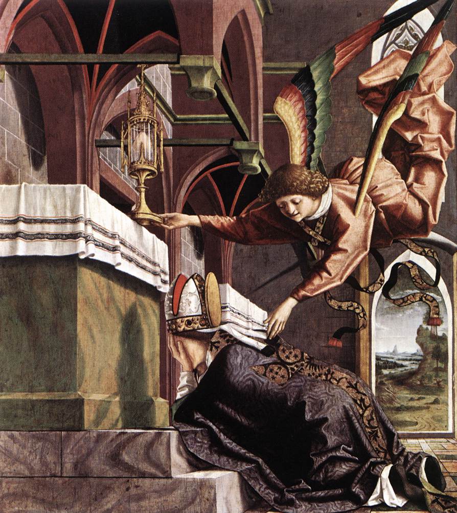Altarpiece De Iglesia Fathers Vision De San Sigisbert Pacher — Michael Pacher