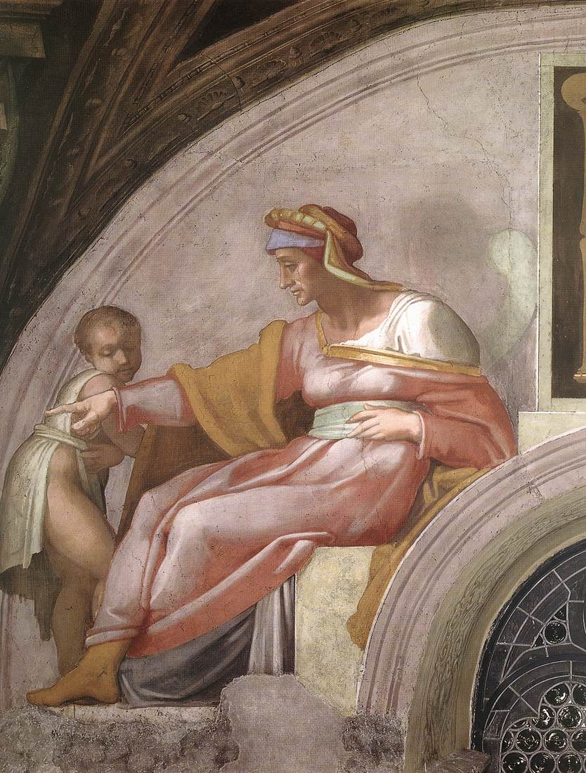 Ancestors De Cristo Azor Zadok Detalle 1 Michelangelo — Michelangelo