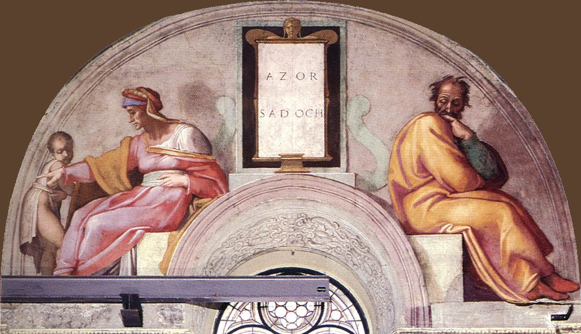 Ancestors De Cristo Azor Zadok Michelangelo — Michelangelo