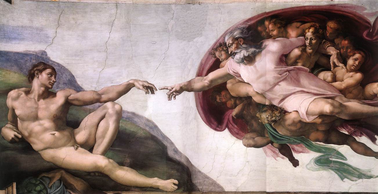La Creación de Adán, Miguel Ángel