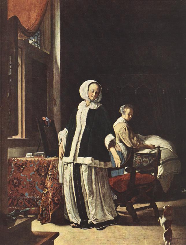 Joven Mujer En Manana Mieris — Mieris