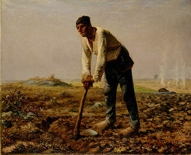 Hombre Con Hoe Millet — Millet — Realismo