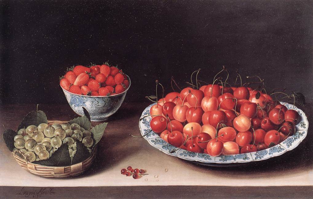 Bodegon Con Cherries Strawberries Y Gooseberries Moillon — Moillon