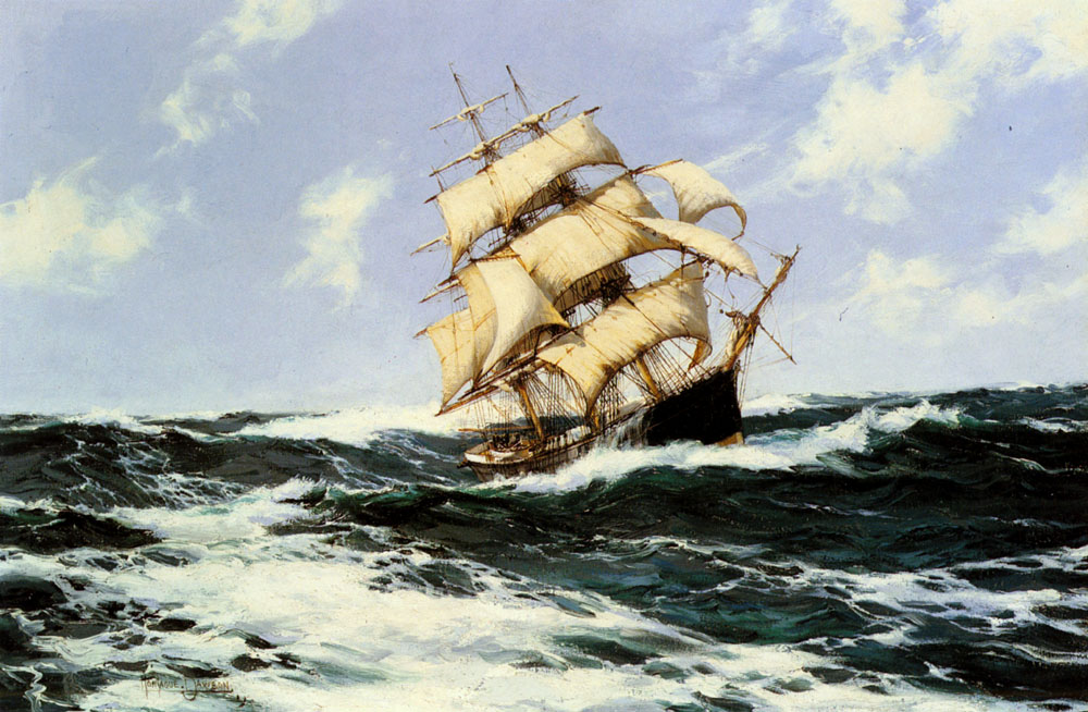 Pacific Combers Sobre Open Seas Dawson — Montague Dawson