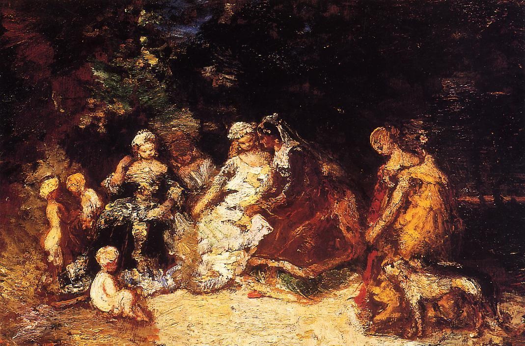 Elegant Mujeres Y Cupids Monticelli — Monticelli