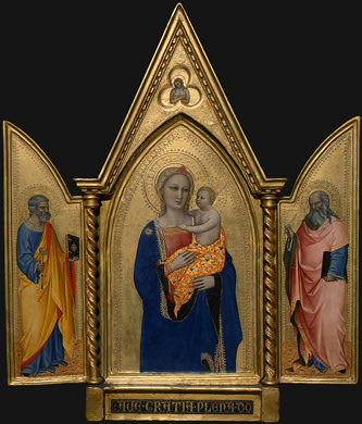 Madonna Y Nino Con Santo Peter Y Santo John Evange Cione — Nardo Di Cione