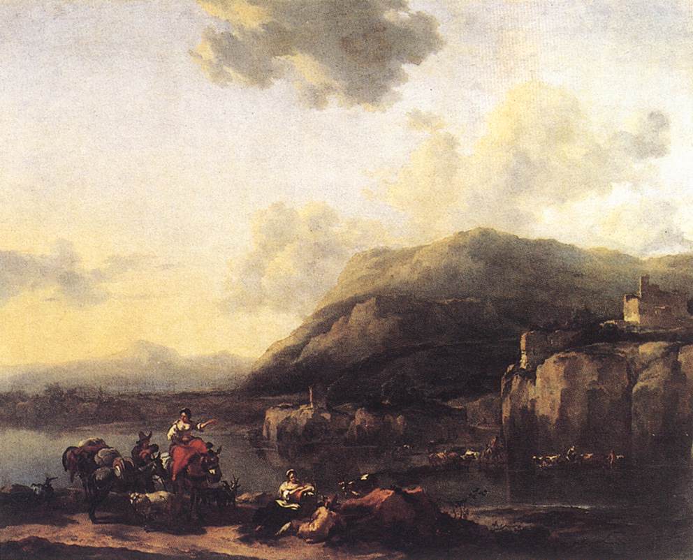 Paisaje Con Jacob Rachel Y Leah Berchem — Nicolaes Berchem