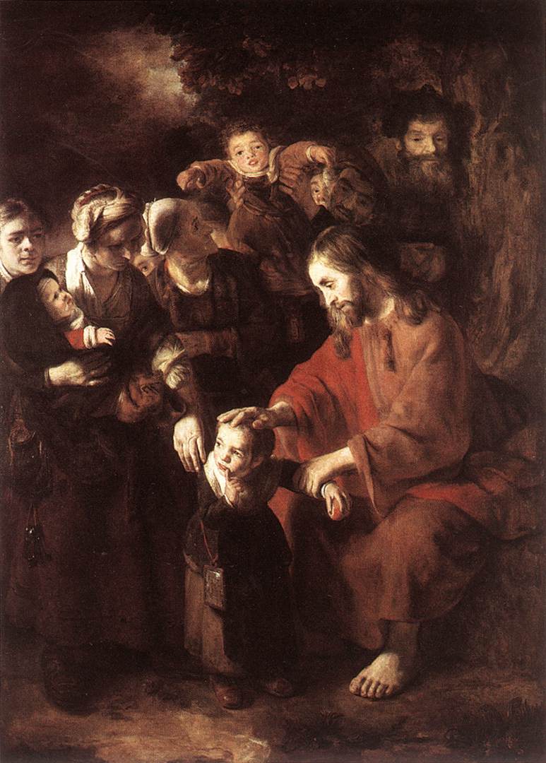 Cristo Bendiciendo Ninos Maes — Nicolaes Maes