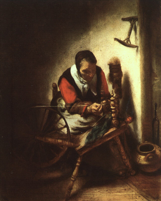 Mujer Hilando Maes — Nicolaes Maes
