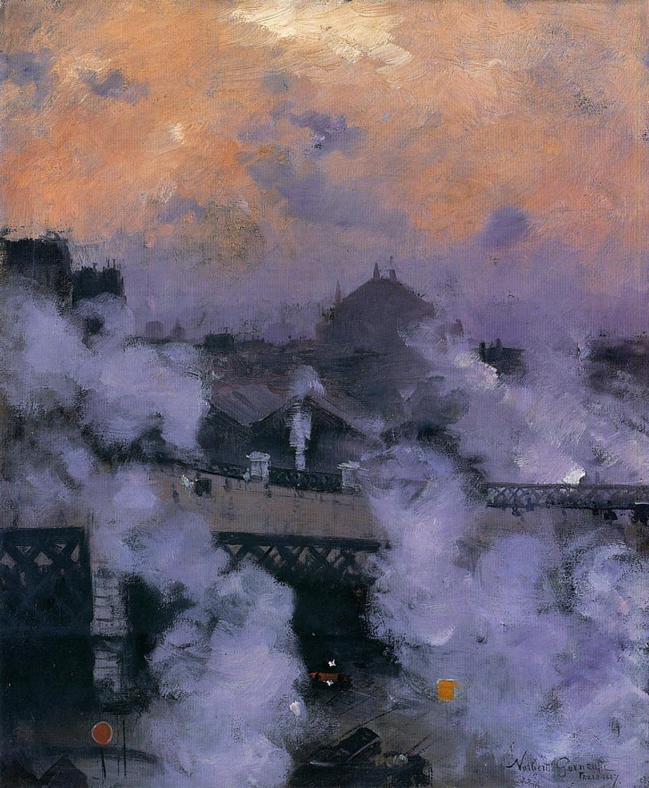 Pont De Leurope En Noche Goeneutte — Norbert Goeneutte