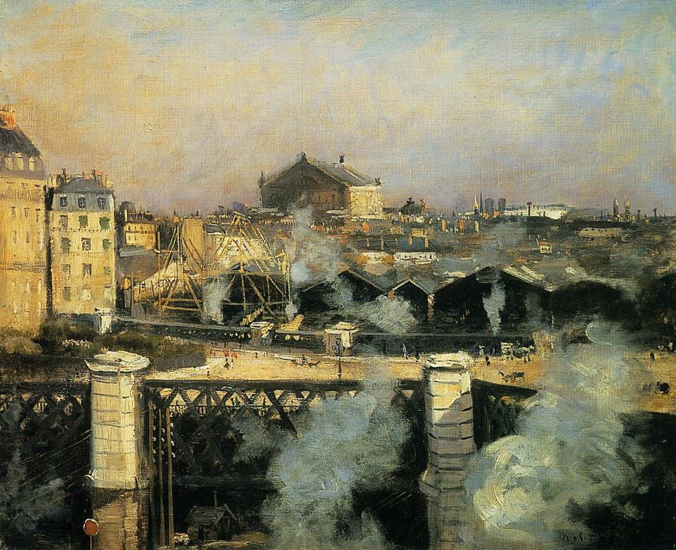 Pont De Leurope Y Gare Santo Lazare Con Scaffold Goeneutte — Norbert Goeneutte