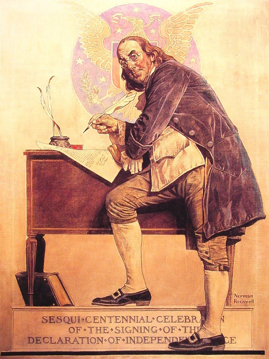 Ben Franklins Sesquicentennial Rockwell — Norman Rockwell