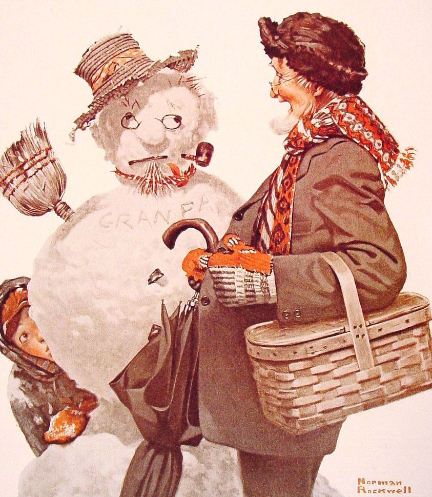 Grandfather Y Snowman Rockwell — Norman Rockwell