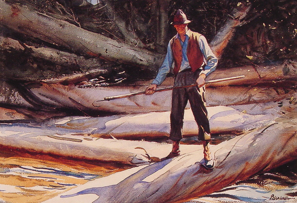 Hombre Con Gaff Pleissner — Ogden Pleissner