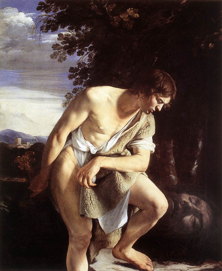 David Contemplating Cabeza De Goliath Gentileschi — Orazio Gentileschi