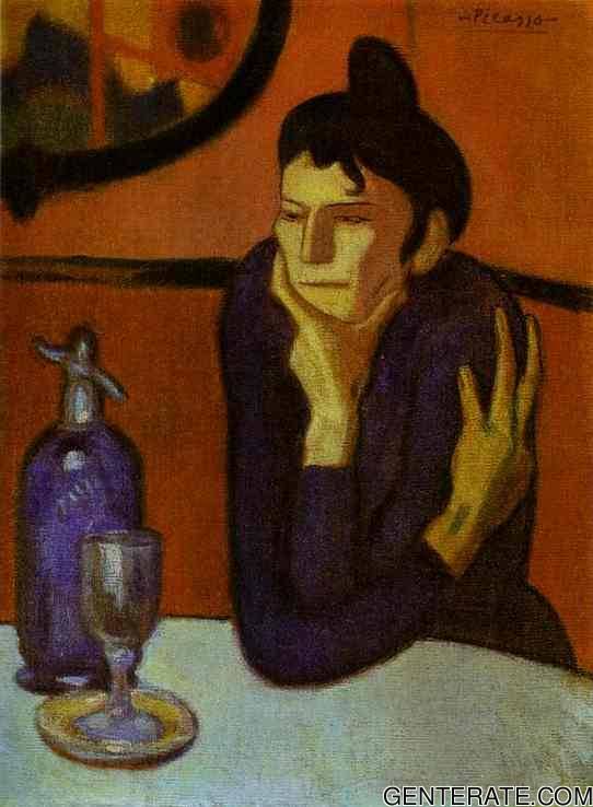 Absinthe Drinker Picasso 02 — Pablo Picasso — Cubismo