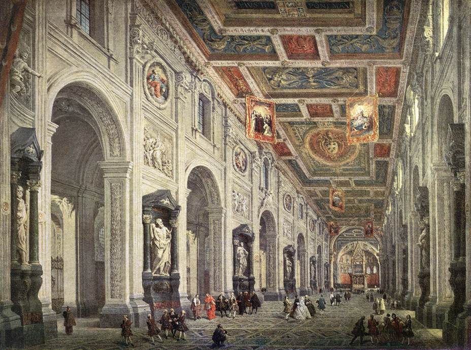 Interior De San Giovanni En Laterano En Roma Pannini — Pannini