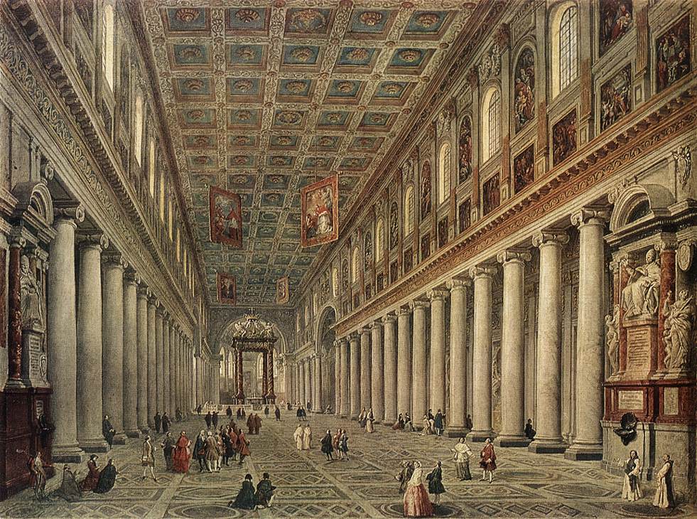 Interior De Santa Maria Maggiore En Roma Pannini — Pannini