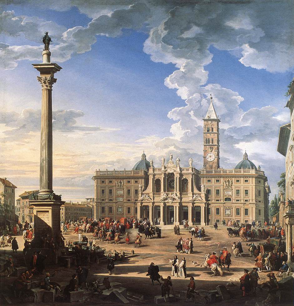 Piazza Y Iglesia De Santa Maria Maggiore Pannini — Pannini