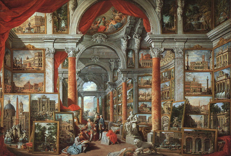Picture Gallery Con Views De Moderno Roma Pannini — Pannini