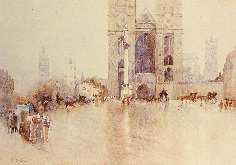 Westminister Abadia Con Houses De Parliament Sala — Paolo Sala