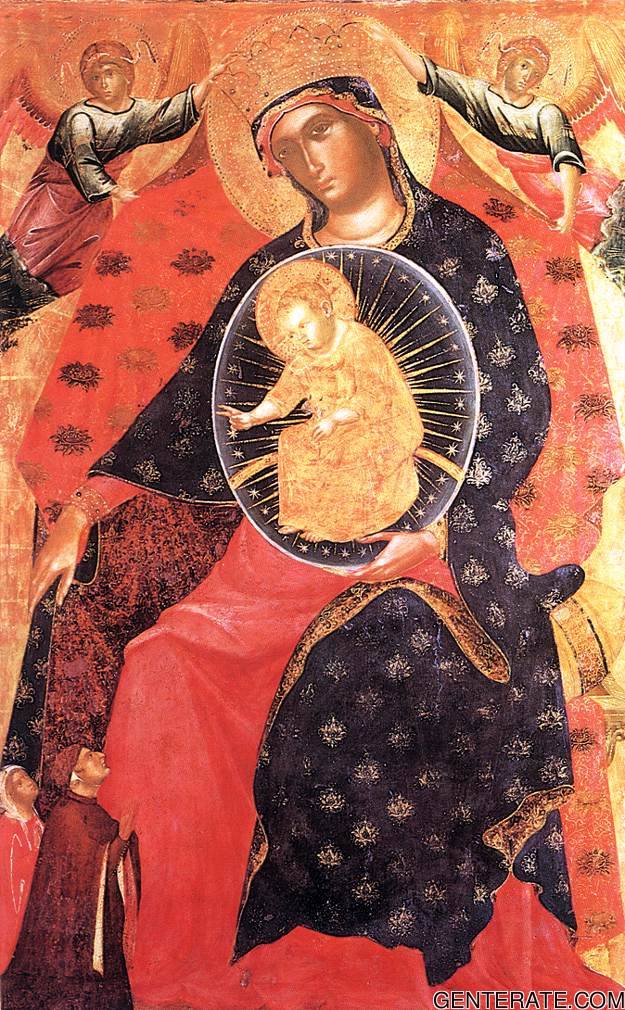 Madonna Y Nino Con Two Votaries Veneziano — Paolo Veneziano