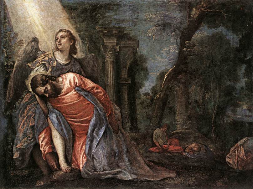 Cristo En Jardin Supported De Angel Veronese — Paolo Veronese