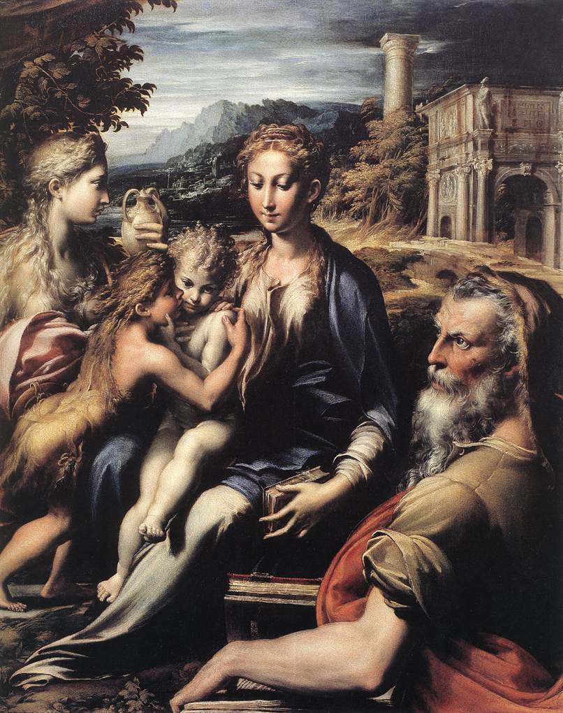 Madonna Y Nino Con Saints Parmigianino — Parmigianino
