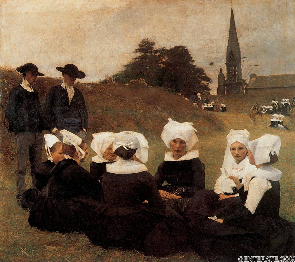 Breton Mujeres En Pardon Bouveret — Pascal Adolphe Dagnan Bouveret