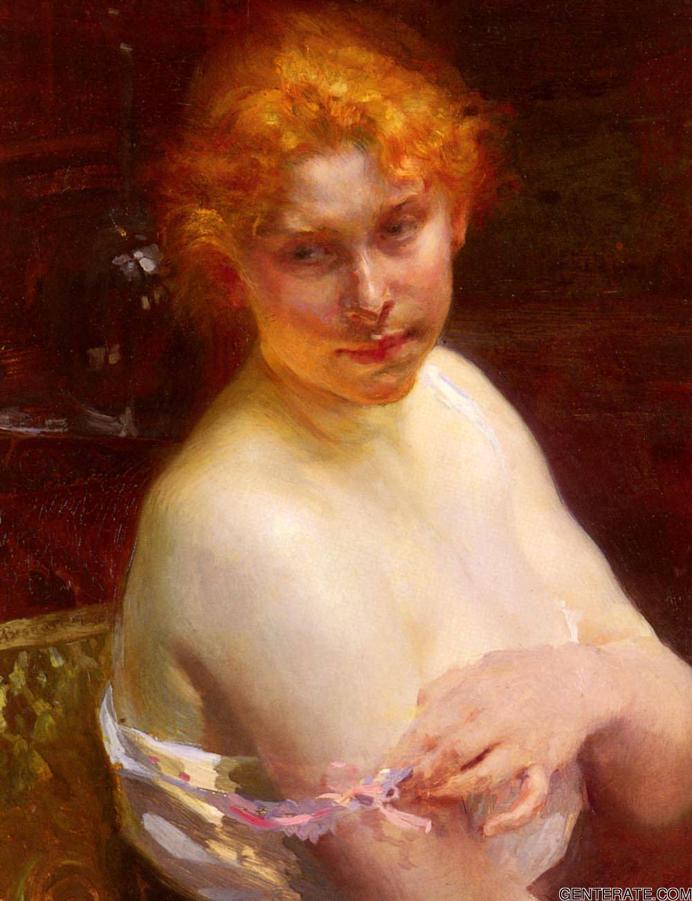 Retrato Dune Jeune Femme Besnard — Paul Albert Besnard
